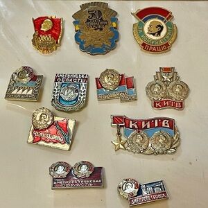 Set Of 11 50 years of Ukrainian Independence, Ukrainian VTG  Badge, Pin USSR